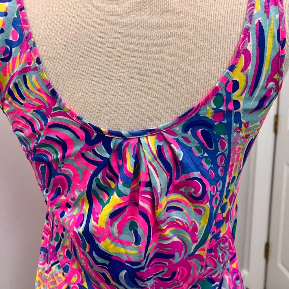 Lilly Pulitzer Kinsey Tank Top In Multi Psychedelic Sunshine Sz XXS - Picture 10 of 11